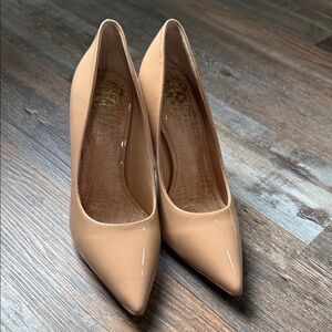 Vince Camuto Nude Patent Pointed-Toe Pumps